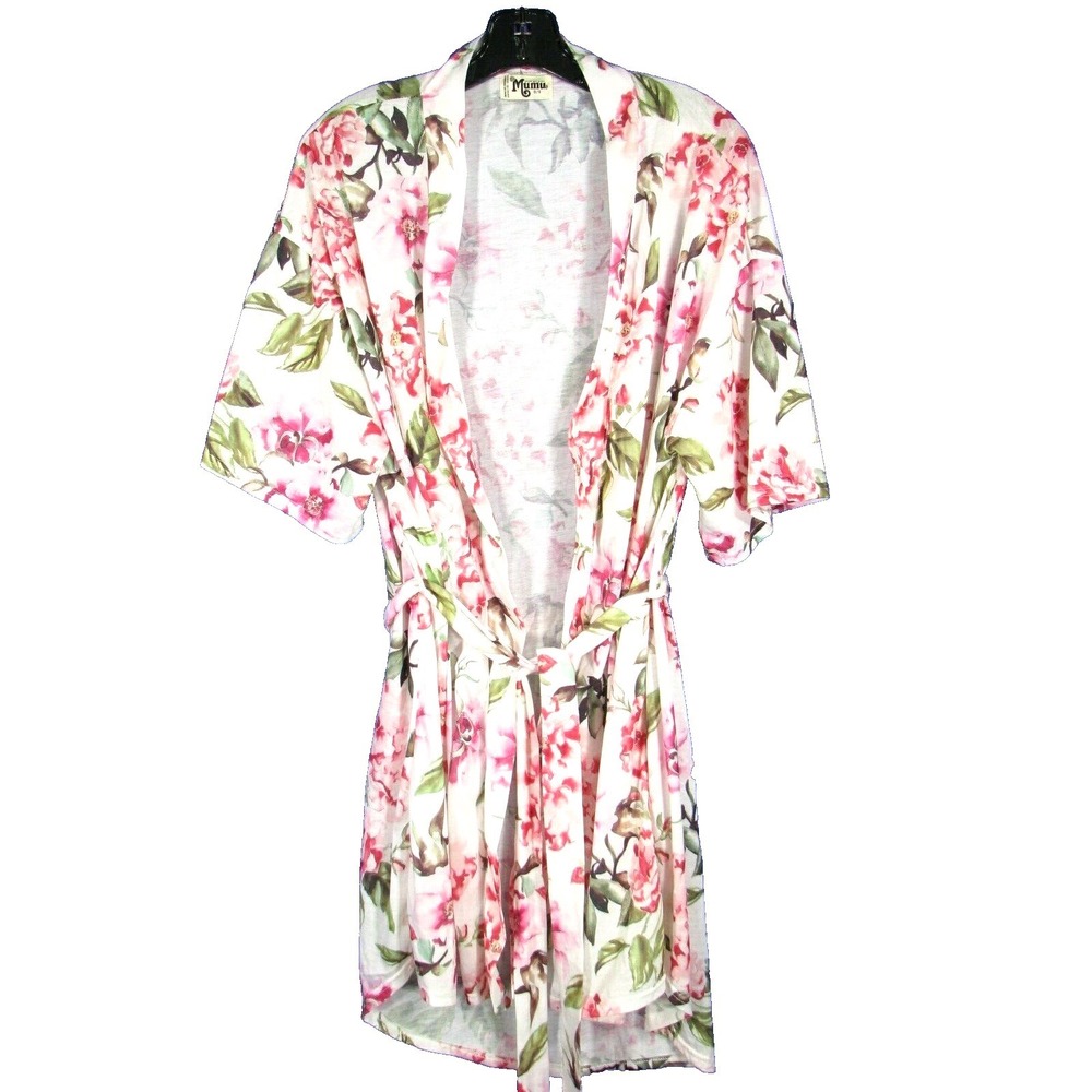 SHOW ME YOUR MUMU Garden of Blooms BRIE FLORAL WRAP ROBE Swim Suit Cover KIMONO